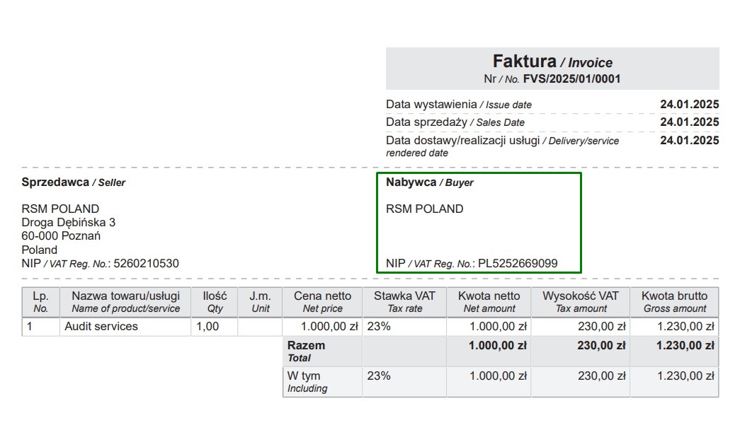 Obsługa prezentacji danych nabywcy w przypadku braku uzupełnienia Billing Address