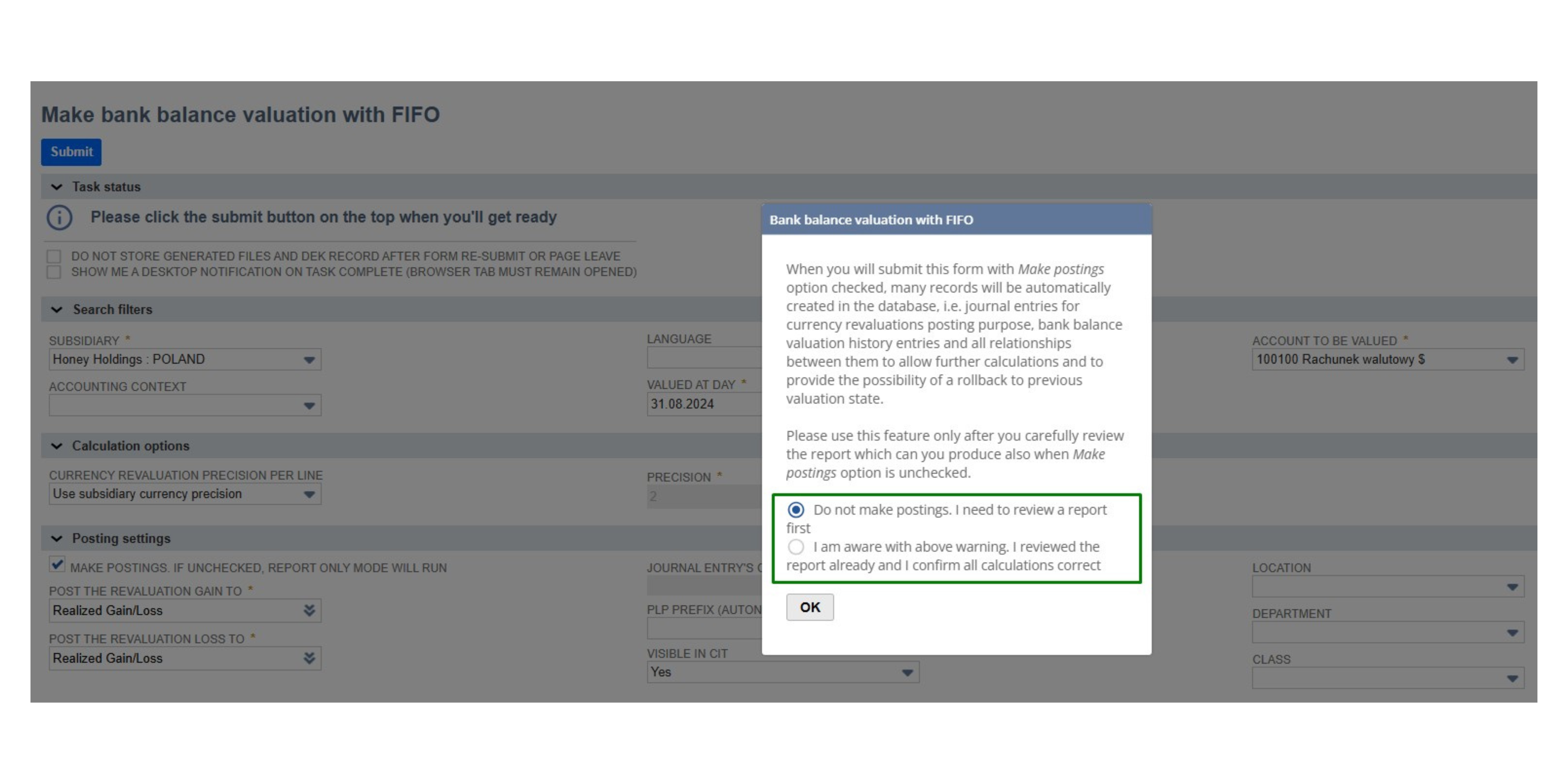 PLP FIFO valuation Oracle NetSuite