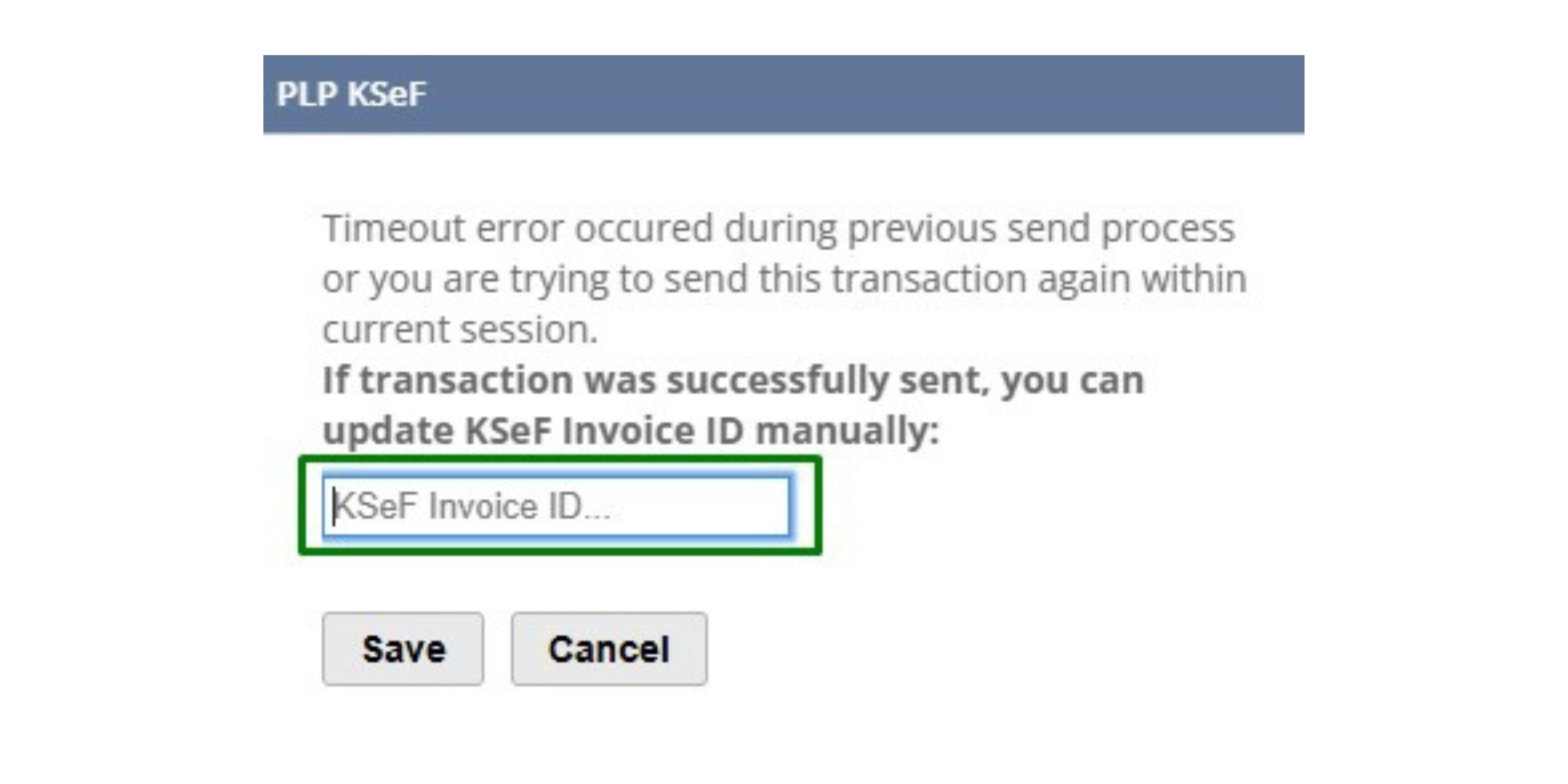 Oracle PLP KSeF invoice ID