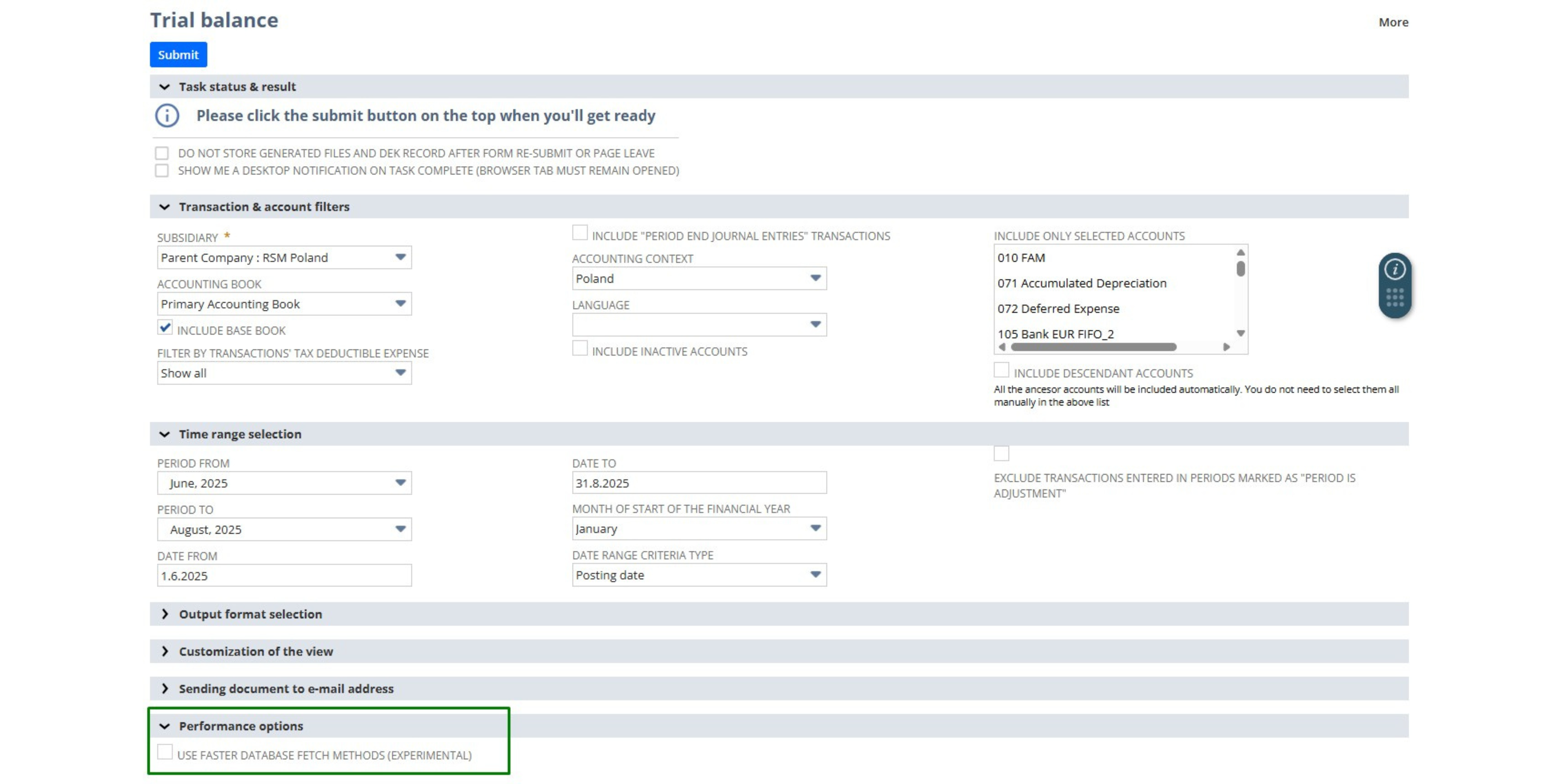Screen z programu ERP Oracle NetSuite