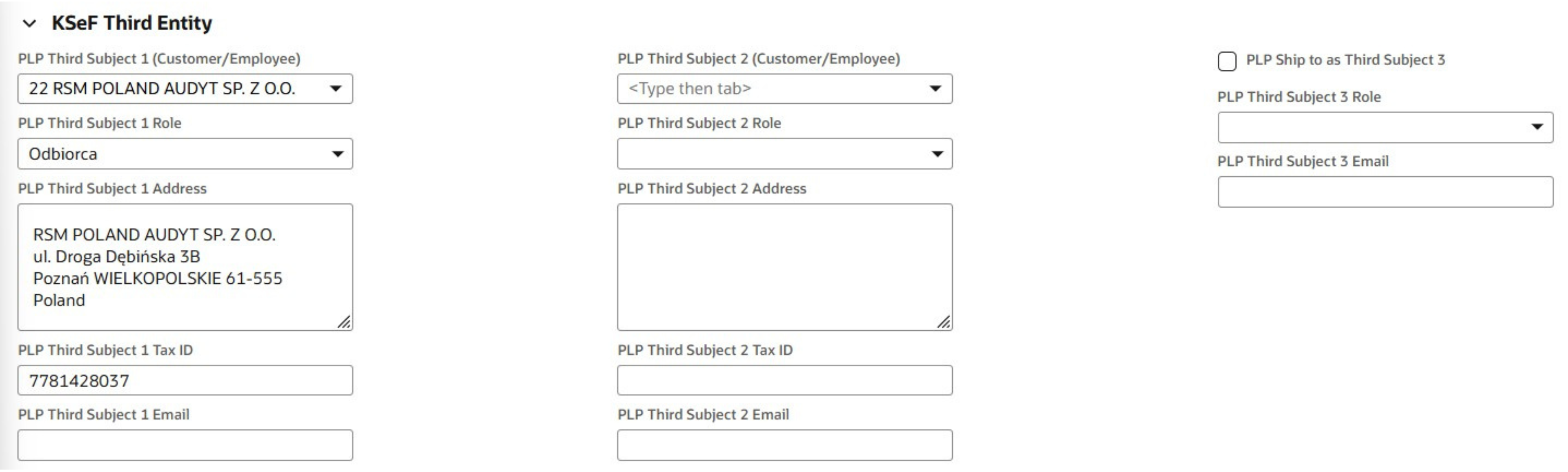 Screen z programu ERP Oracle NetSuite