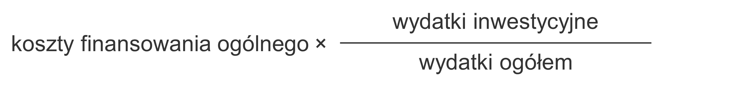 Wzór na koszty finansowania ogólnego