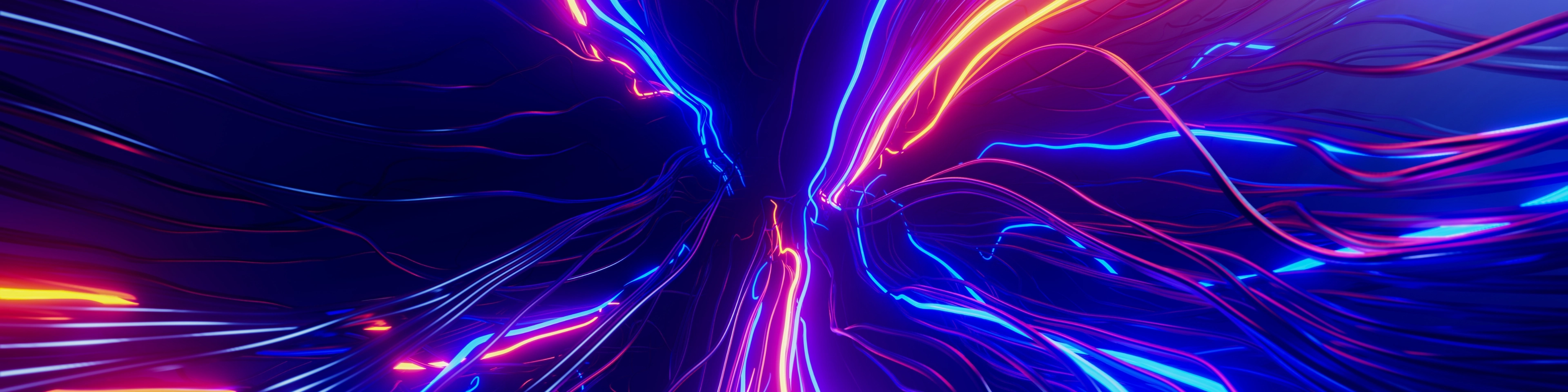 Abstrakcyjne splątane świecące linie