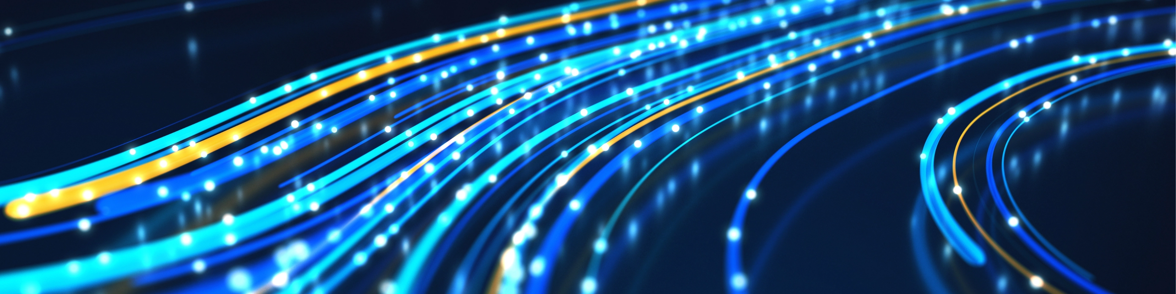 Rozmazane błyszczące kable