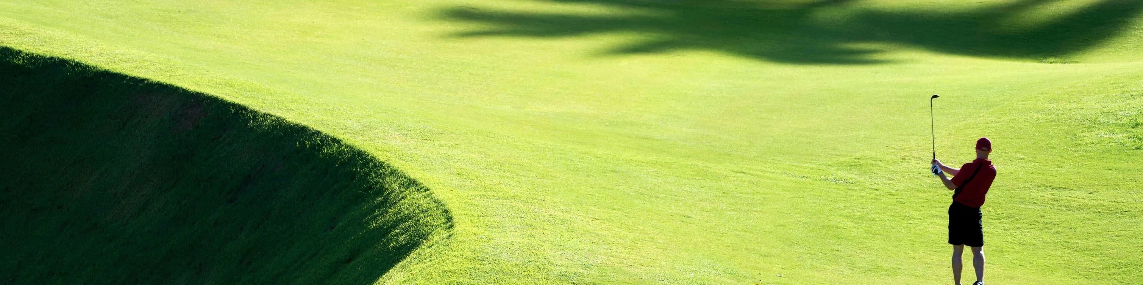 Gracz na zielonym polu golfowym