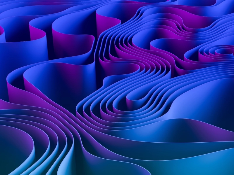 Fioletowo-niebieskie abstrakcyjne wstęgi