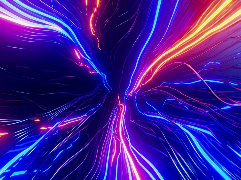 Abstrakcyjne splątane świecące linie