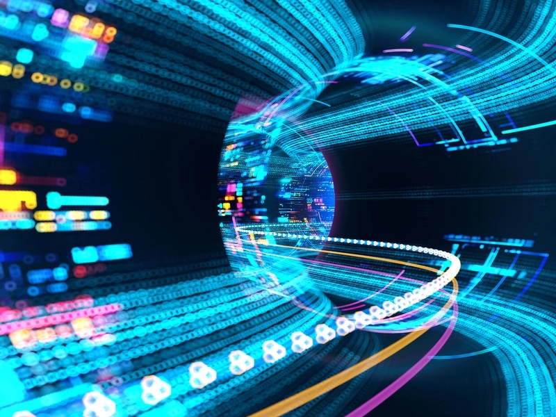 Tunel w błękitnej cyberprzestrzeni